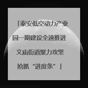 泰安低空动力产业园一期建设全速推进 文庙街道聚力攻坚抢抓“进度条”